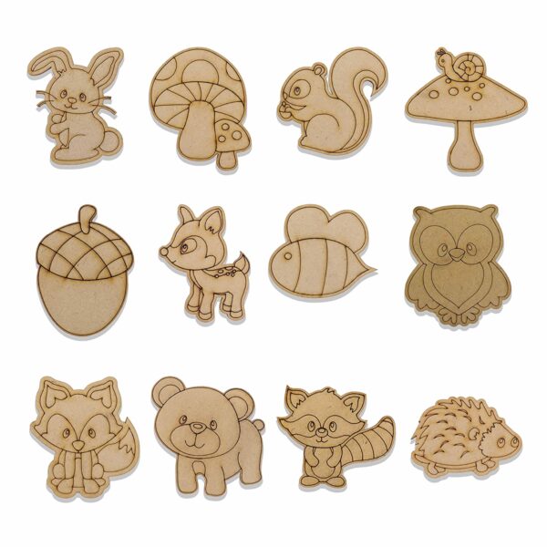 Board Animal Shape Cutouts Craft (Set of 12)