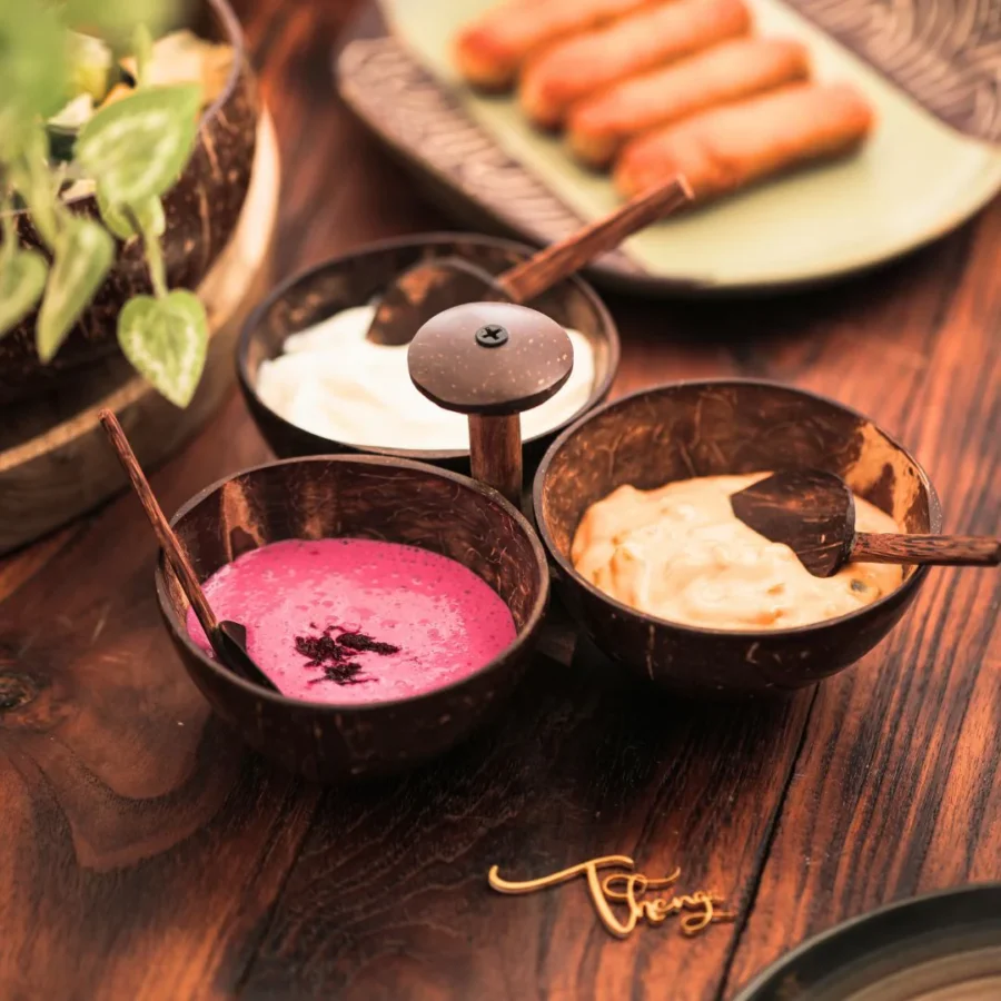 Three Bowl Serving Set + 3 Spoons - Image 5
