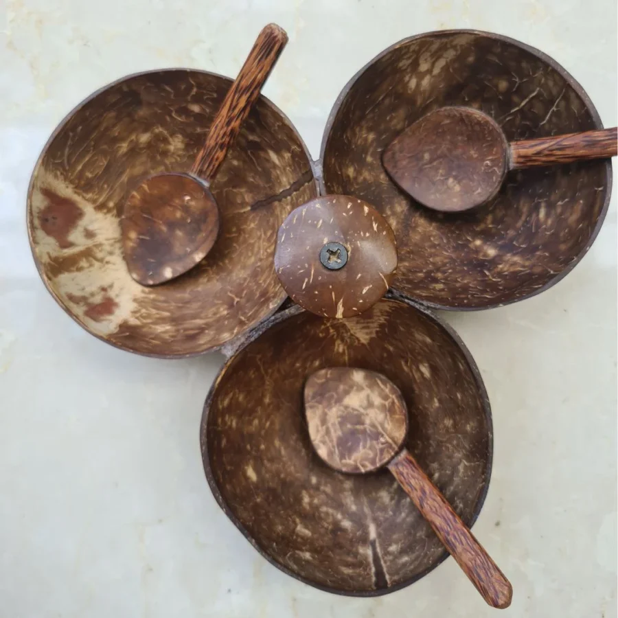 Three Bowl Serving Set + 3 Spoons