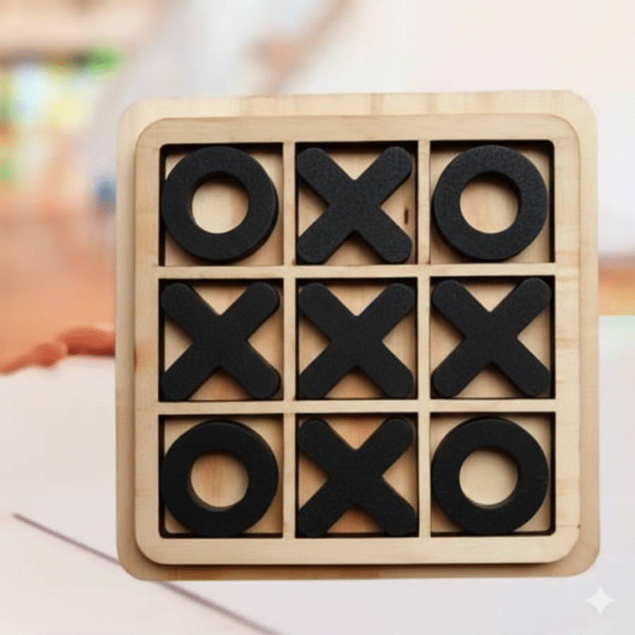 Wooden Tic-Tac-Toe Game - Image 2