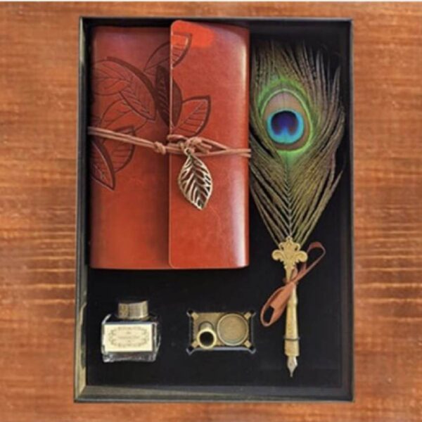 TL-1278- PEACOCK FEATHER PEN SET & DIARY SET