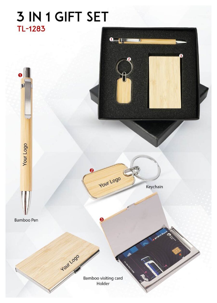 TL-1283- 3 IN 1 GIFT SET- BAMBOO