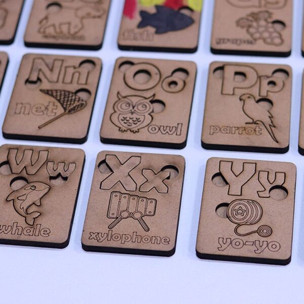 Wooden Alphabet Learning Tiles